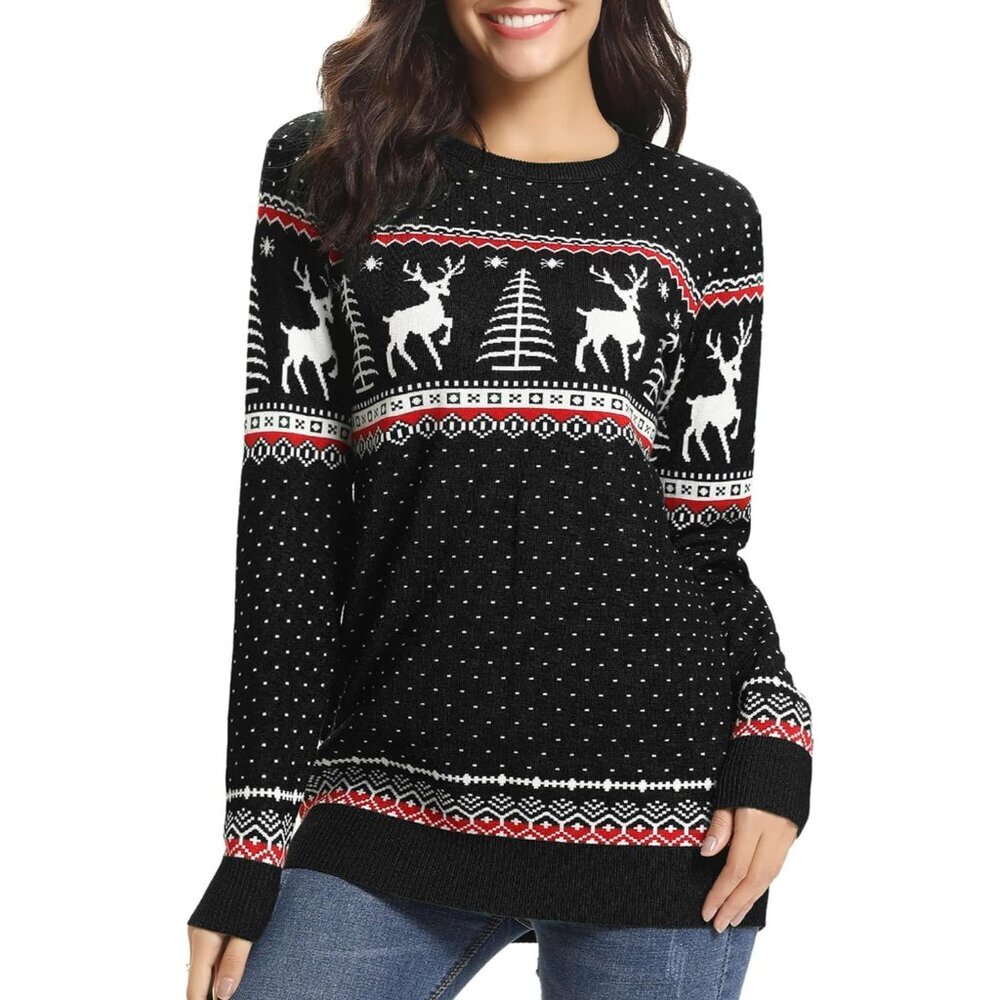 Womens Oversized Sweater Knitted Crewneck Long Sleeve Casual Top